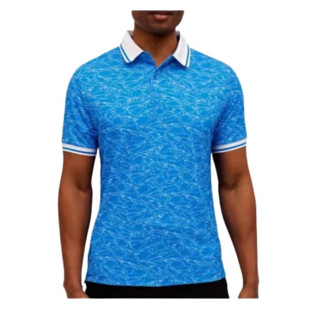 NEW WAGGLE GOLF apex pique golf polo in blue
